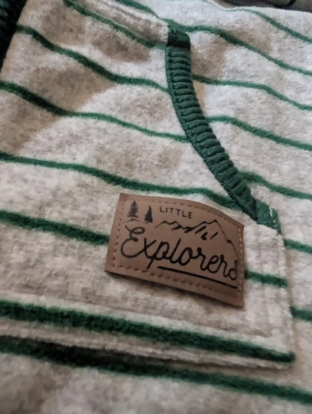 Carter's Gray and Green Striped Baby Romper